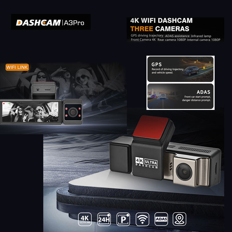 Three Cameras Channels F4K+In1080P+Rear1080P